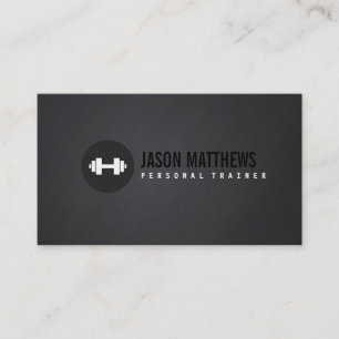 Coole Personal Trainer White Dumbell Logo-Fitness Visitenkarte