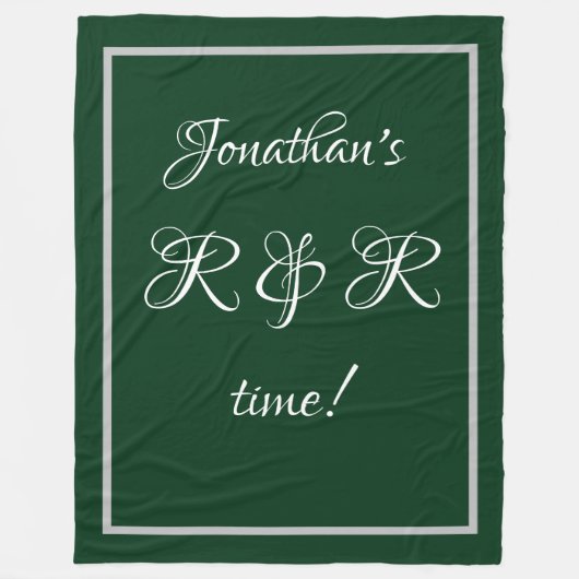 Coole Personalisierte Bezeichnung Forest Green "R  Fleecedecke (Vorderseite)