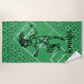Coole personalisierte Fußballerin Strandtuch (Vorderseite)