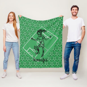 Coole personalisierte Fußballweibchen Fleecedecke
