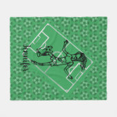 Coole personalisierte Fußballweibchen Fleecedecke (Vorderseite (Horizontal))