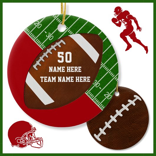 Coole Personalisierte FußballWeihnachtsschmuck Keramik Ornament