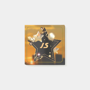 Coole Personalisierte Gold-Black-Stars Post-it Klebezettel