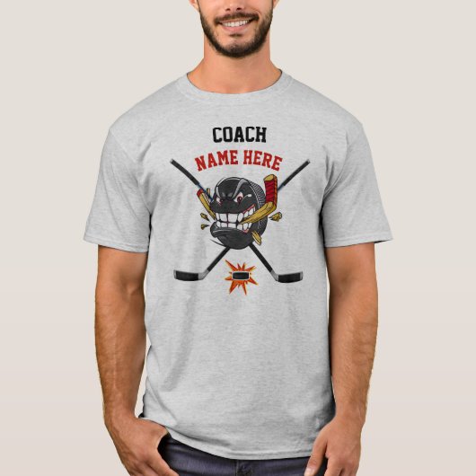Coole Personalisierte Hockey Coach Geschenke, Hock T-Shirt (Vorderseite)