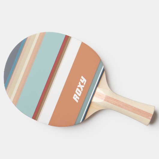 Coole Personalisierte Moderne Farben Streifen Tischtennis Schläger (Seitenansicht)