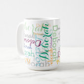 Coole personalisierte Namens-Typografie Kaffeetasse (Vorderseite Links)