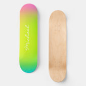 Coole Personalisierte Neon Ombre Skateboard (Vorderseite)