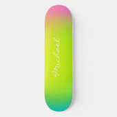 Coole Personalisierte Neon Ombre Skateboard (Vorderseite)