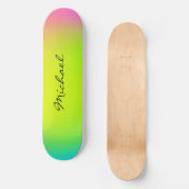 Coole Personalisierte Neon Ombre Skateboard (Vorderseite)