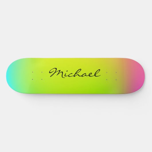 Coole Personalisierte Neon Ombre Skateboard (Horizontal)