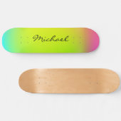 Coole Personalisierte Neon Ombre Skateboard (Horizontal)