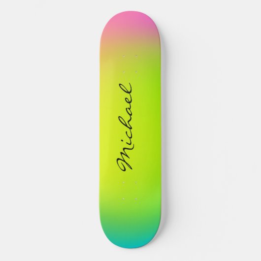 Coole Personalisierte Neon Ombre Skateboard (Vorderseite)
