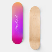 Coole Personalisierte Neon Ombre Skateboard (Vorderseite)