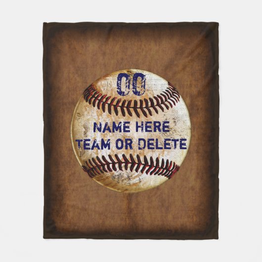 Coole Personalisierte Rustikale Baseballdecke Fleecedecke (Vorderseite)