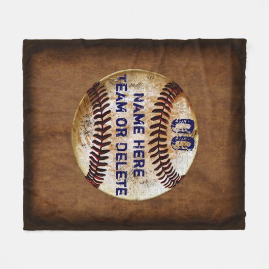 Coole Personalisierte Rustikale Baseballdecke Fleecedecke (Vorderseite (Horizontal))