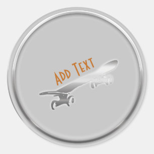 Coole Personalisierte Skateboarding Silver-Aufkleb Runder Aufkleber