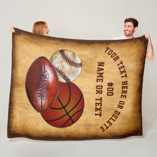 Coole personalisierte Vintage-Sportdecke Fleecedecke