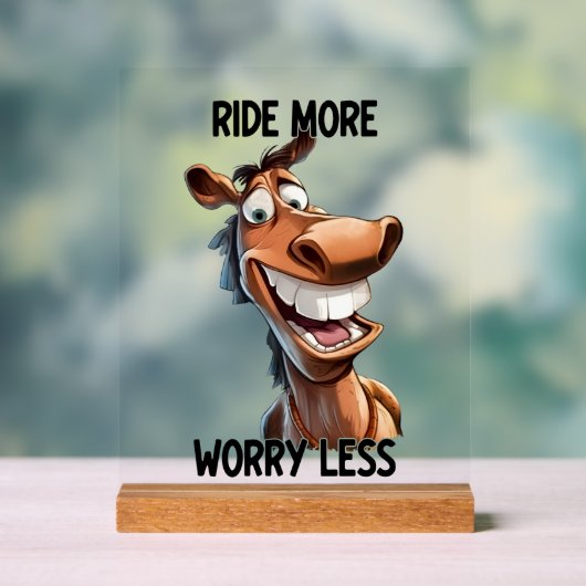 Coole Pferdereiten mehr Sorgen weniger Wortart Acrylschild (Neutral)