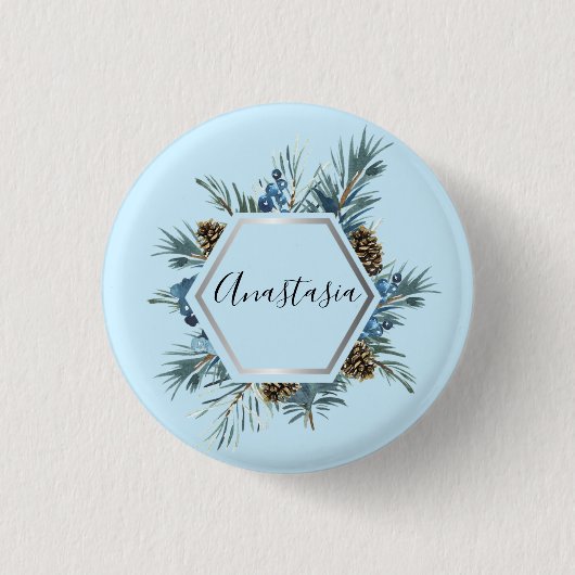 Coole, Phantastische Blumen mit Ihrem Namen Button (Vorderseite)