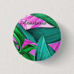Coole, Phantastische, fluoreszierende tropische Pa Button