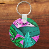 Coole, Phantastische, fluoreszierende tropische Pa Schlüsselanhänger (Vorderseite)