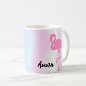 Coole Phantastische Holografie, rosa Flamingo Kaffeetasse (VorderseiteRechts)