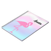 Coole Phantastische Holografie, rosa Flamingo Notizblock (Linke Seite)