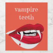 Coole Phantastische Lips Vampire Zähne Weinetikett (Einzelnes Label)