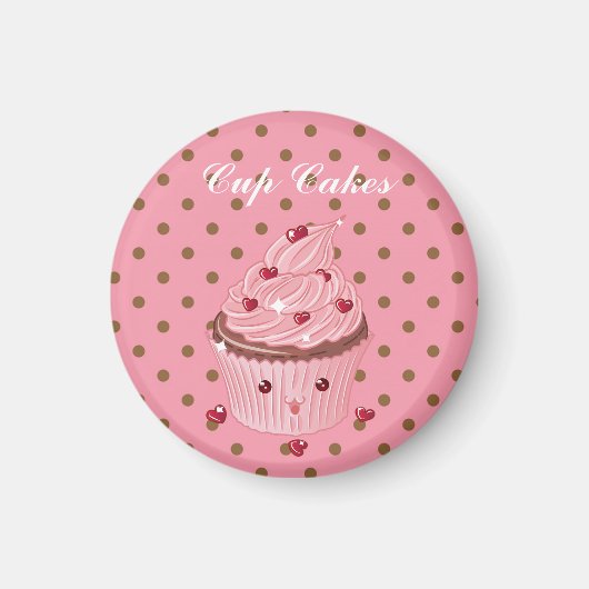 Coole, Phantastische Pink Cup Cakes Magnet (Vorne)