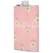 Coole, Phantastische rosa Blume Flachmann (Links)