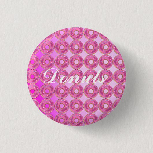 Coole, Phantastische Rosa Donuts Button (Vorderseite)