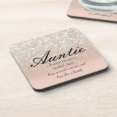 Coole, Phantastische, rosa Funkelnd Tante Getränkeuntersetzer (Linke Seite)