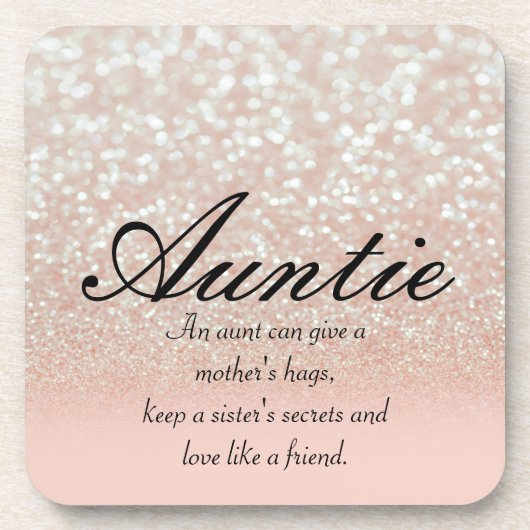 Coole, Phantastische, rosa Funkelnd Tante Getränkeuntersetzer (Vorderseite)