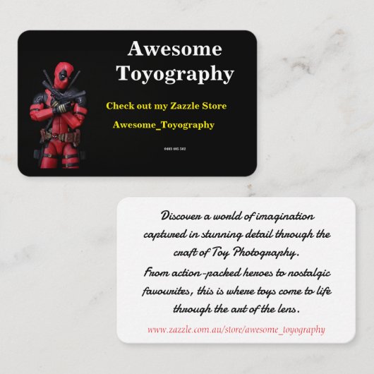 Coole Phantastische Toyografie Visitenkarte (Vorne/Hinten)