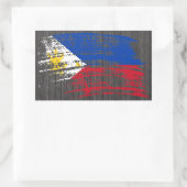 Coole philippinische Flaggengestaltung Rechteckiger Aufkleber (Tasche)