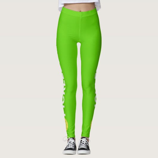 Coole Pickleball-Leggings Gelber Ball Benutzerdefi Leggings (Vorderseite)