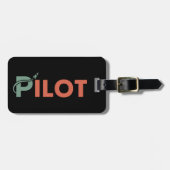 Coole Pilot-Typografie & Rakete,Spaß,Einfache Luft Gepäckanhänger (Vorderseite horizontal)