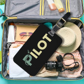 Coole Pilot-Typografie & Rakete,Spaß,Einfache Luft Gepäckanhänger