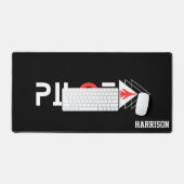 Coole Pilot-Typografie und Jet-Flugzeug-Flug, einf Schreibtischunterlage (Tastatur & Maus)