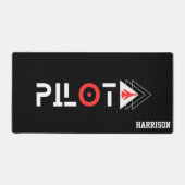 Coole Pilot-Typografie und Jet-Flugzeug-Flug, einf Schreibtischunterlage (Vorderseite)