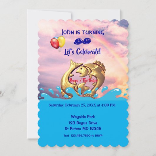 Coole Pilze Geburtstag / 19. Februar - März 20 Einladung (Vorderseite)