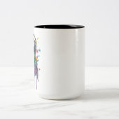 Coole Pinguin-Kaffee-Tasse, Kopfhörer tragen! Zweifarbige Tasse (Mittel)
