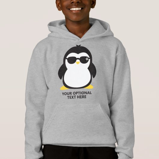 Coole Pinguin-Shirts mit benutzerdefiniertem Text Hoodie (Vorderseite)
