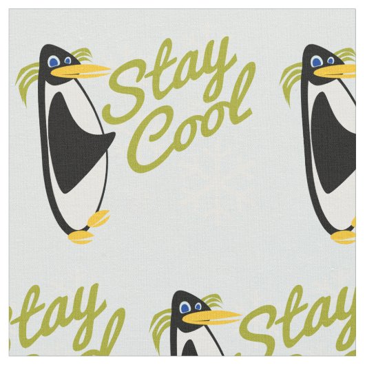 Coole Pinguine bleibe Stoff (Nahaufnahme)