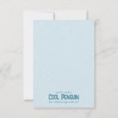 Coole Pinguine feiern den Geburtstag eines Kindes Dankeskarte (Rückseite)