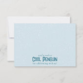 Coole Pinguine feiern Kindergeburtstag-Foto Dankeskarte (Rückseite)