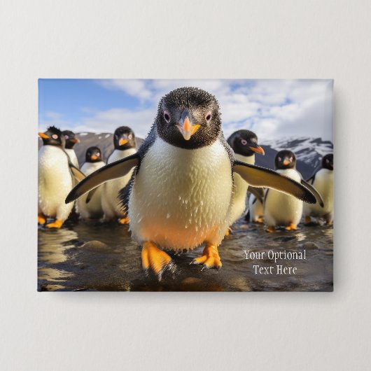 Coole Pinguine im benutzerdefinierten Text Button (Vorderseite)