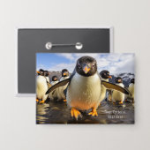 Coole Pinguine im benutzerdefinierten Text Button (Vorderseite/Rückseite)