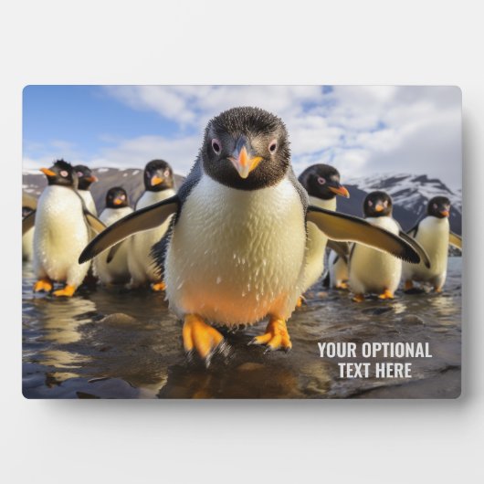 Coole Pinguine im benutzerdefinierten Text Fotoplatte (Vorderseite)