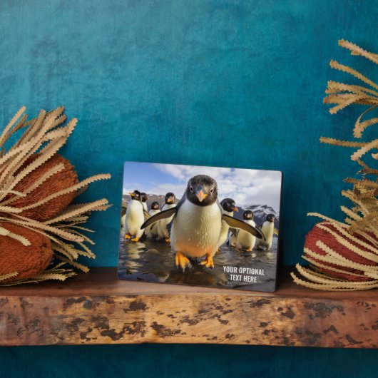 Coole Pinguine im benutzerdefinierten Text Fotoplatte (Seite)